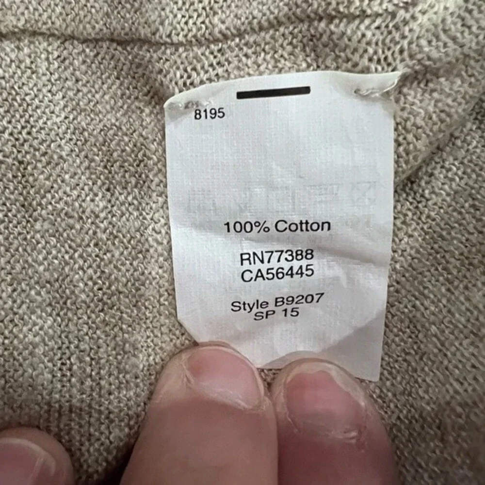 J.Crew Long Sleeve vneck heathered oatmeal sweater size medium